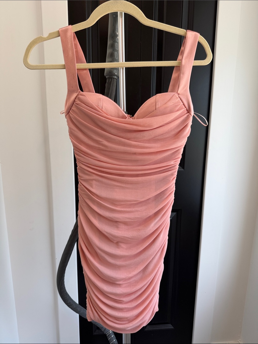 Sleeveless Ruched Mini Dress in Dusty Pink
